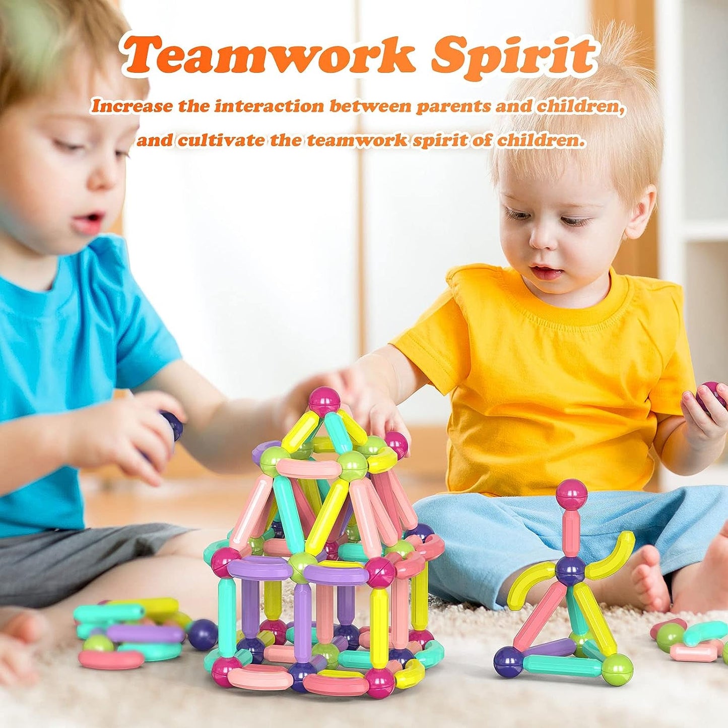 Magnetic Building Blocks Set For Kids Ages 3, STEM Construction 3D Stacking Magnetic Toys For Boys And Girls,Magnetic Sticks And Balls Game Set