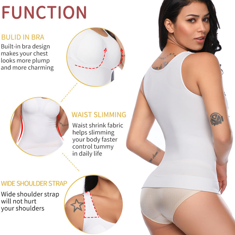 Body Shaping Clothes Underwired Padded Belly Contracting Sports Vest