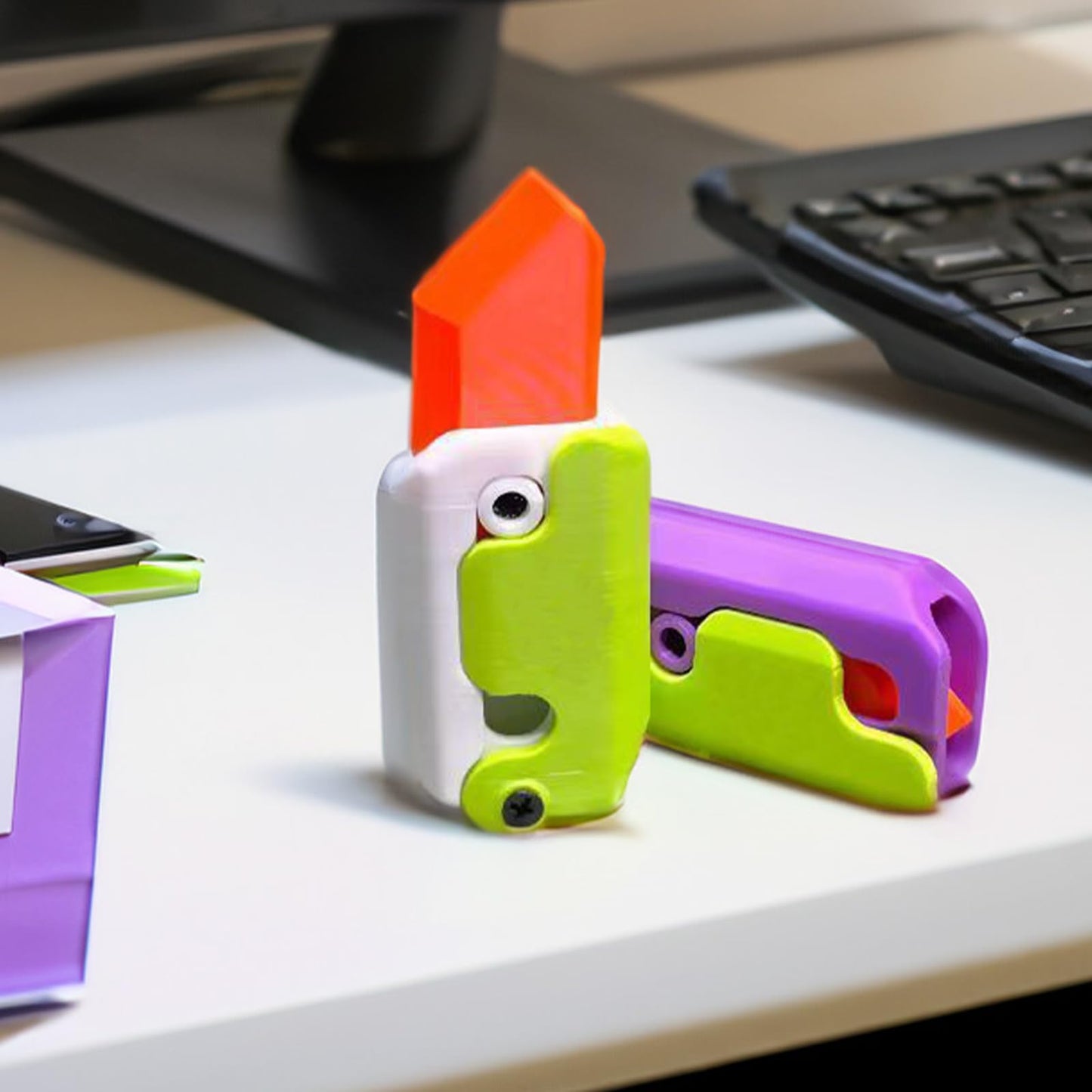 Gravity Cub Jumping Radish Knife - 3D Printing Decompression Toy