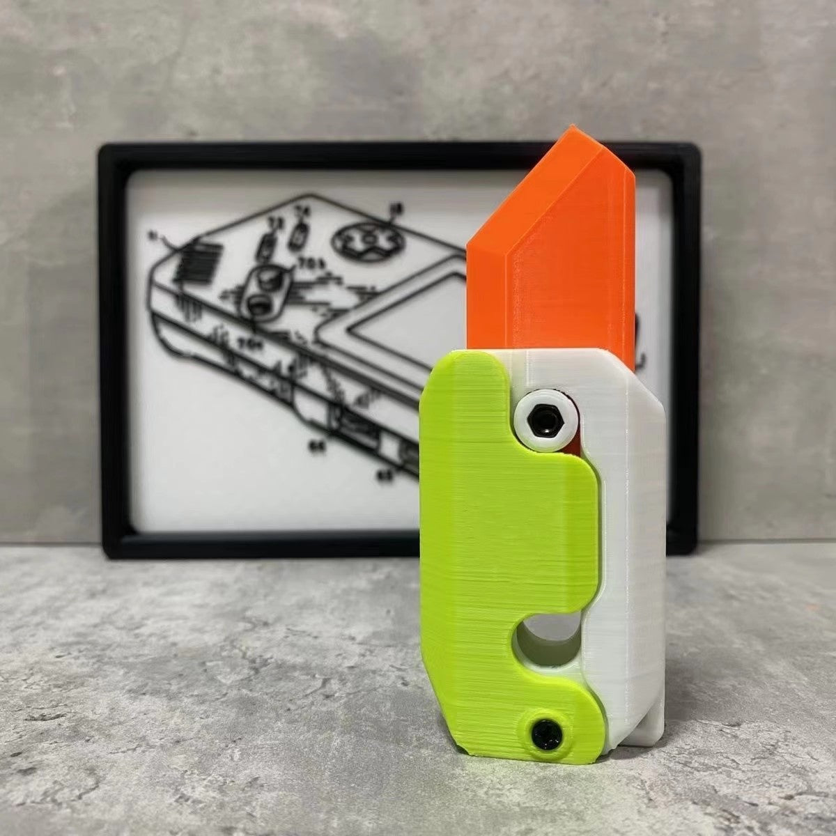 Gravity Cub Jumping Radish Knife - 3D Printing Decompression Toy