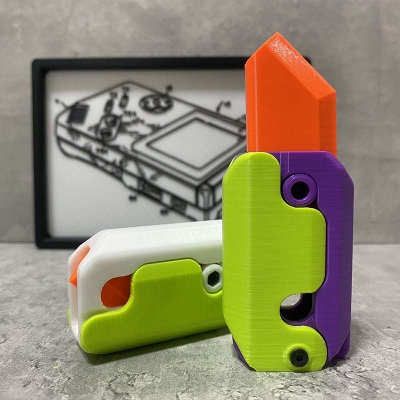 Gravity Cub Jumping Radish Knife - 3D Printing Decompression Toy